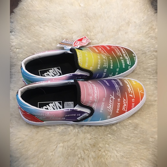 Vans Classic Slip-On - Pride Rainbow Positive Affirmations 7.5 - Picture 14 of 16